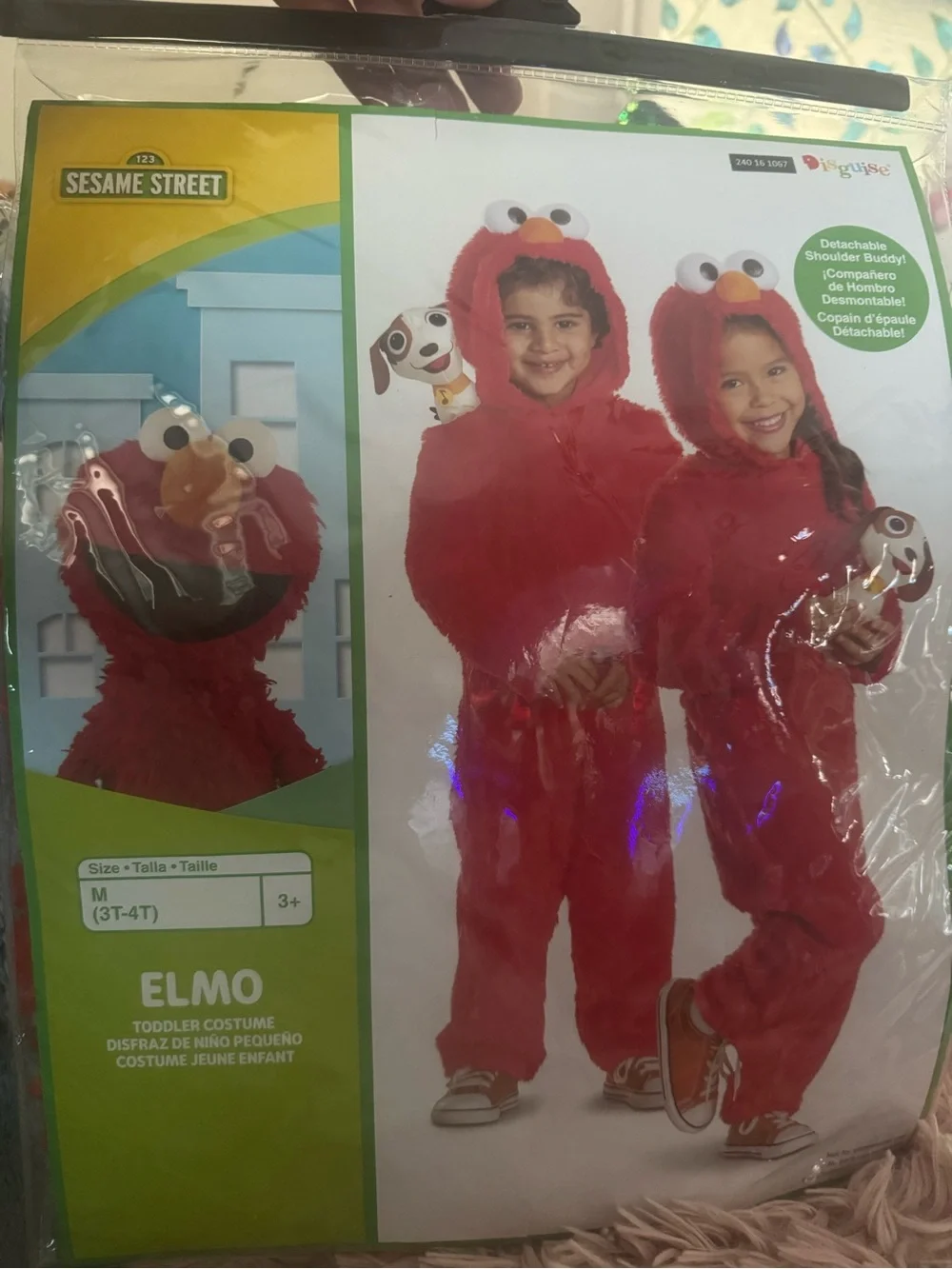 Sesame Street Elmo Plush Red Toddler Costume with Hood Medium 3T-4T BRAND NEW